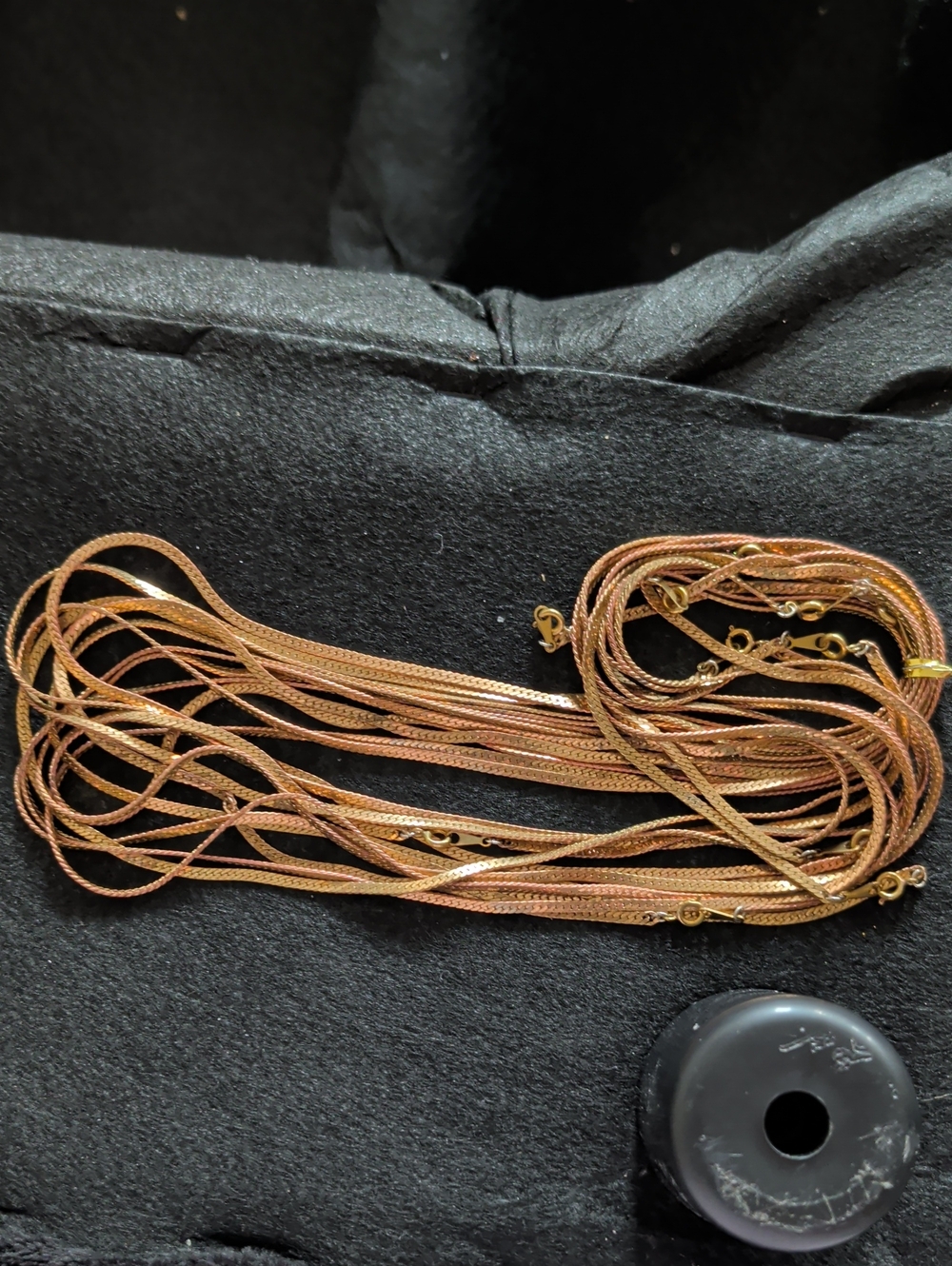 10 Rose Gold-Tone Multi-Strand Chain Necklace